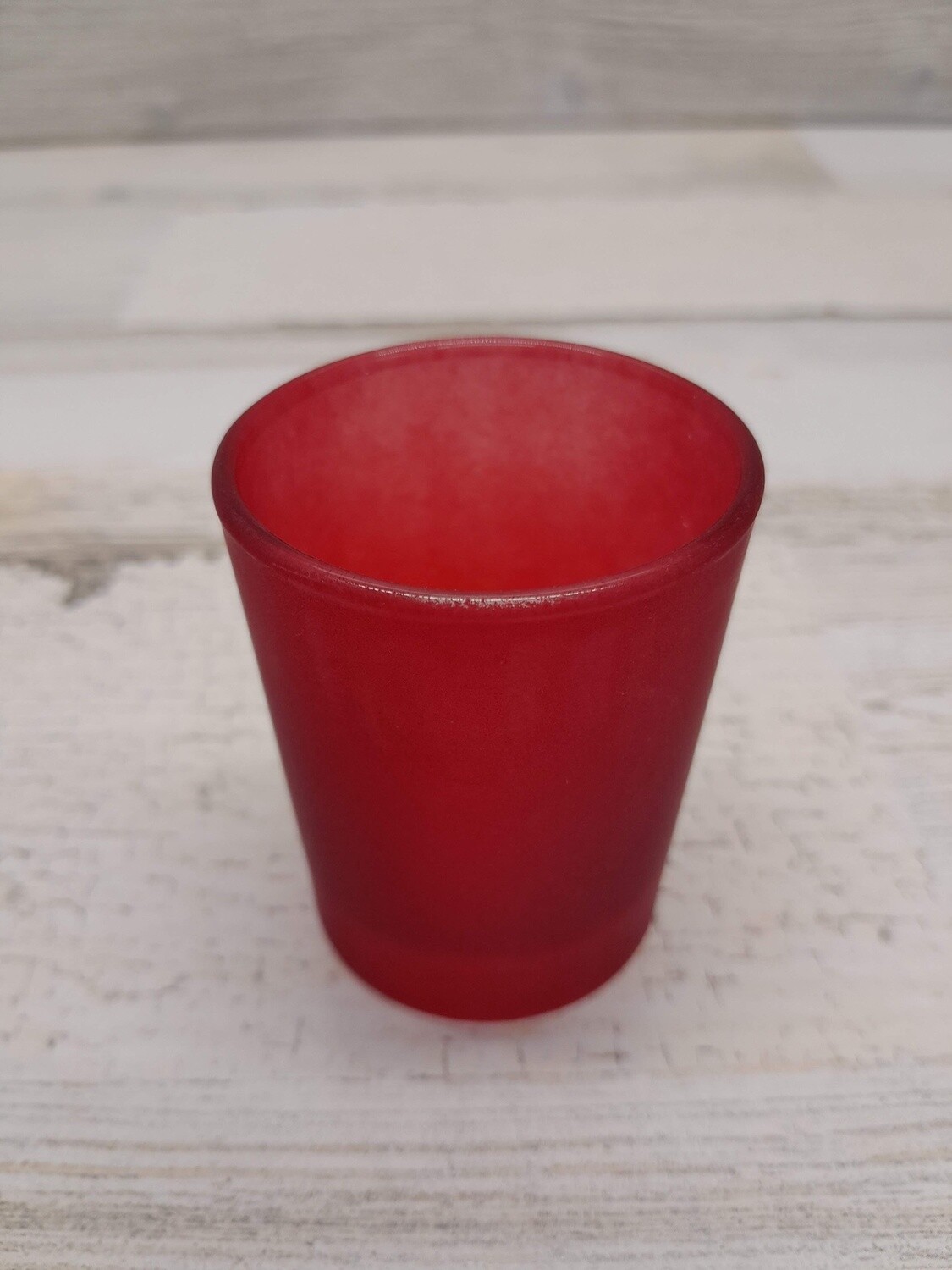 1pc Frosted Glass Votive Holder Red