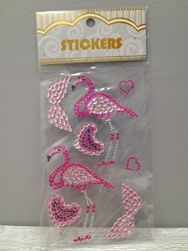 Adhesive Back Flamingo Rhinestones Pink