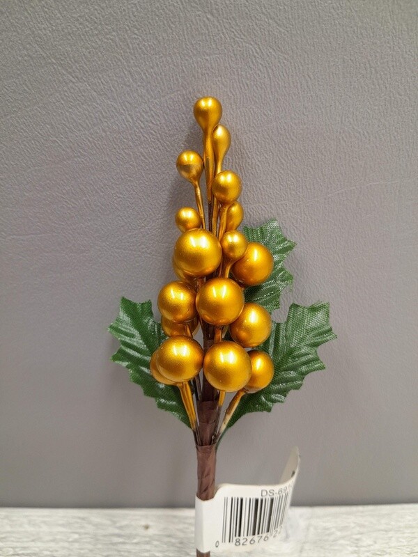 6&quot; Pearl Berry Pick Gold