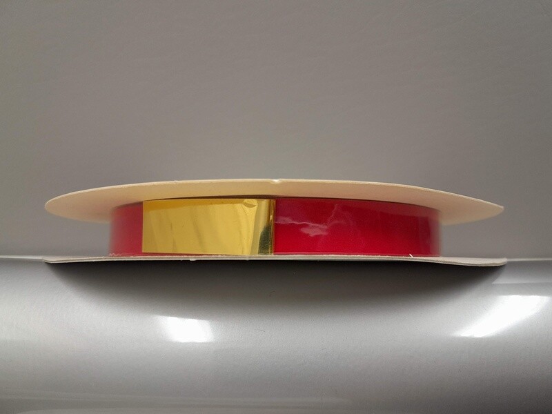5/8&quot;x25yd Double Sided Metallic Velvet Ribbon Red/Gold