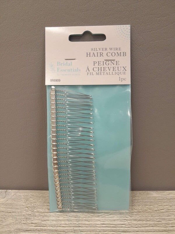 4.25&quot; Wire Hair Comb Silver