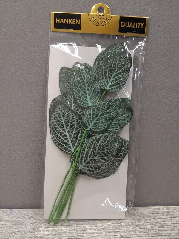 6pc 7.5&quot; Cotton Leaf Spray Green