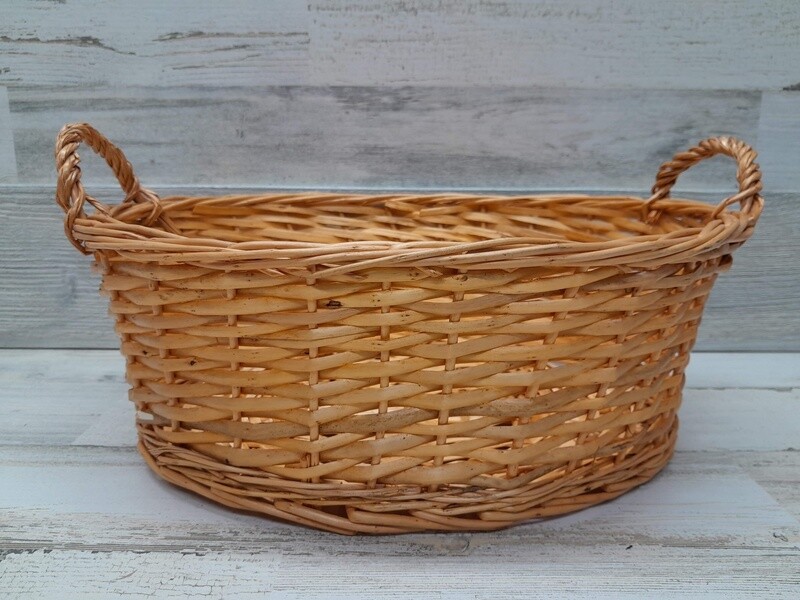 Double Handle Oval Basket Natural (#1)