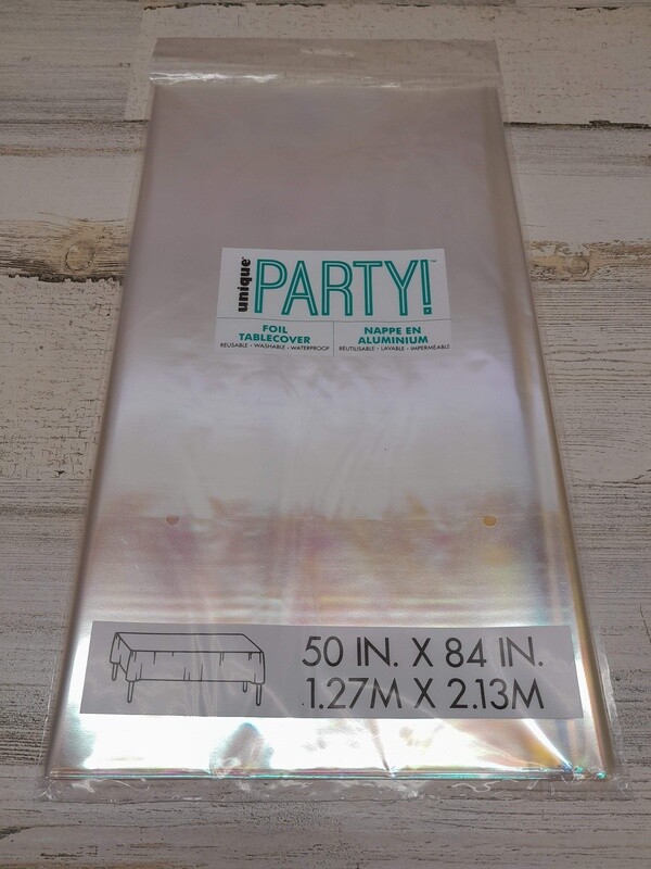 54&quot;x108&quot; Rectangle Foil Table Cover Iridescent