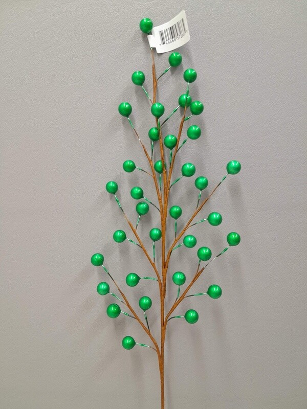 1pc 19" Berry Spray w/35 Berries Emerald 1pc 19" Berry Spray w/35 Berries Emerald