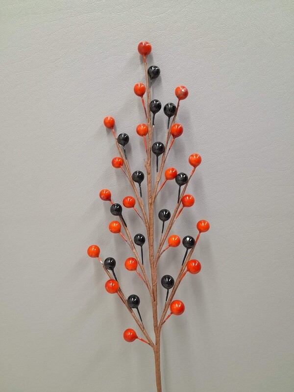 1pc 18&quot; Berry Spray w/35 Berries Orange/Black