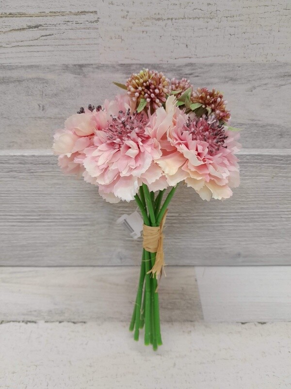 8.5&quot; Scabiosa Bundle x7 Cream/Pink