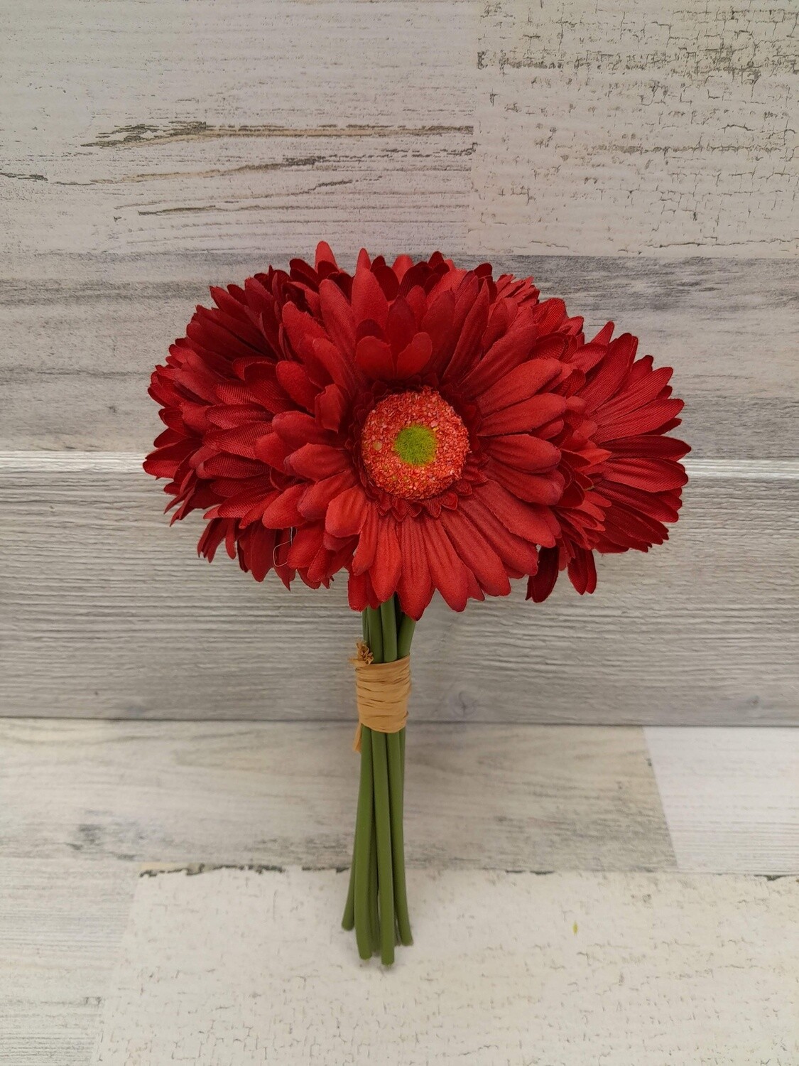 10.5&quot; Gerbera Daisy Bouquet x9 Dark Red
