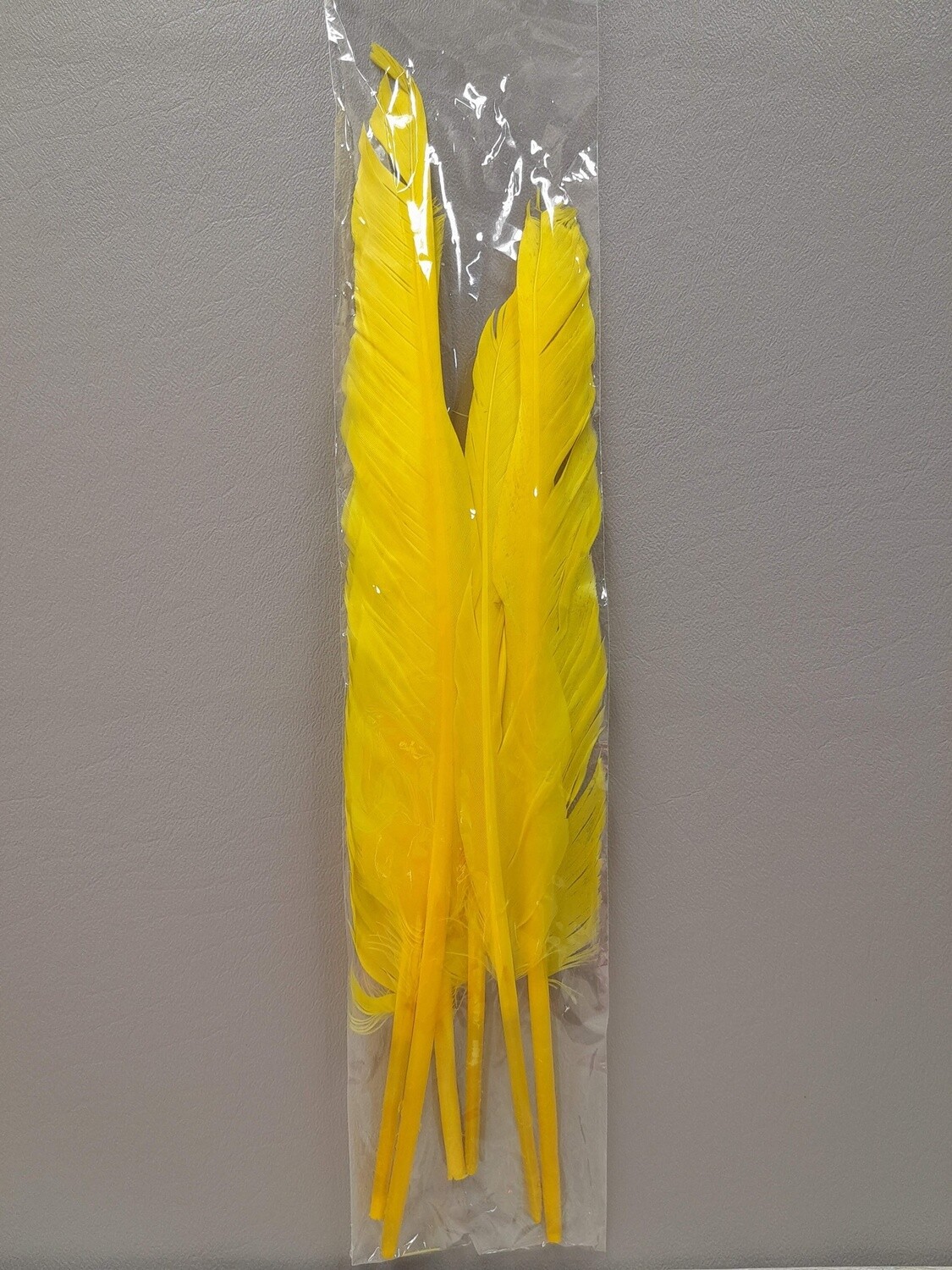 6pc 10&quot;-12&quot; Goose Feathers Yellow