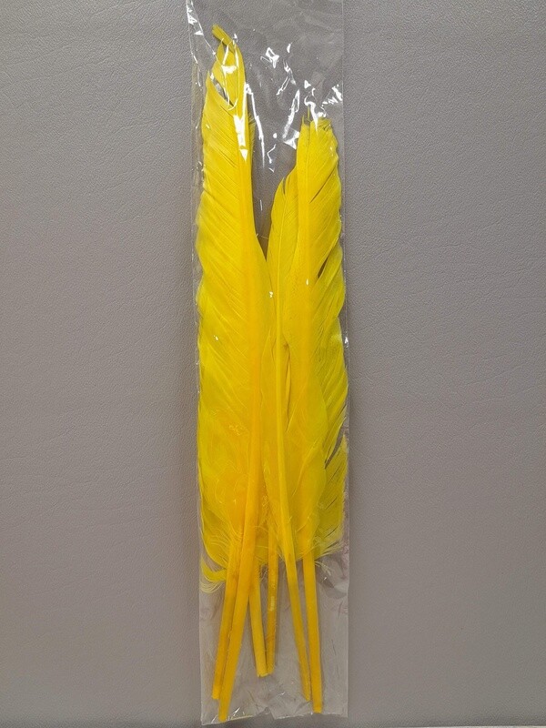 6pc 10&quot;-12&quot; Goose Feathers Yellow