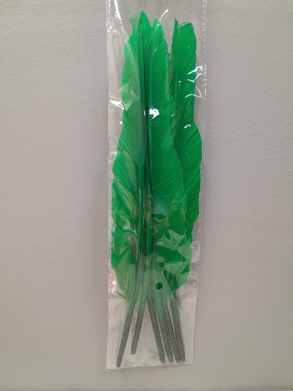 6pc 10&quot;-12&quot; Goose Feathers Kelly Green