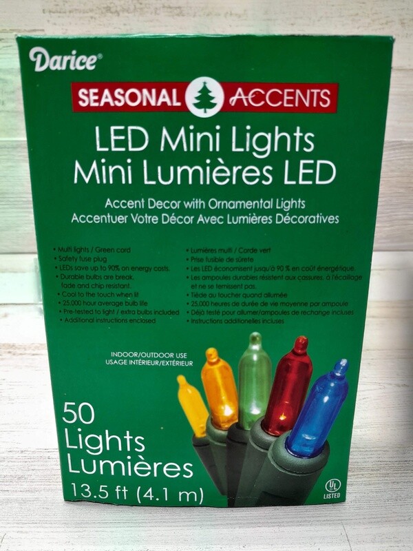 50 Led Light 13.5ft Multi w/ Green Wire