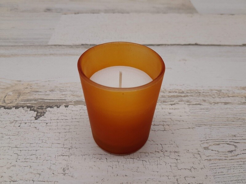1pc Frosted Glass Filled Votive Amber