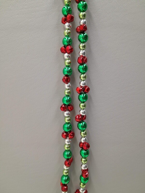 58&quot; Jingle Bell Garland Red/Green/Silver