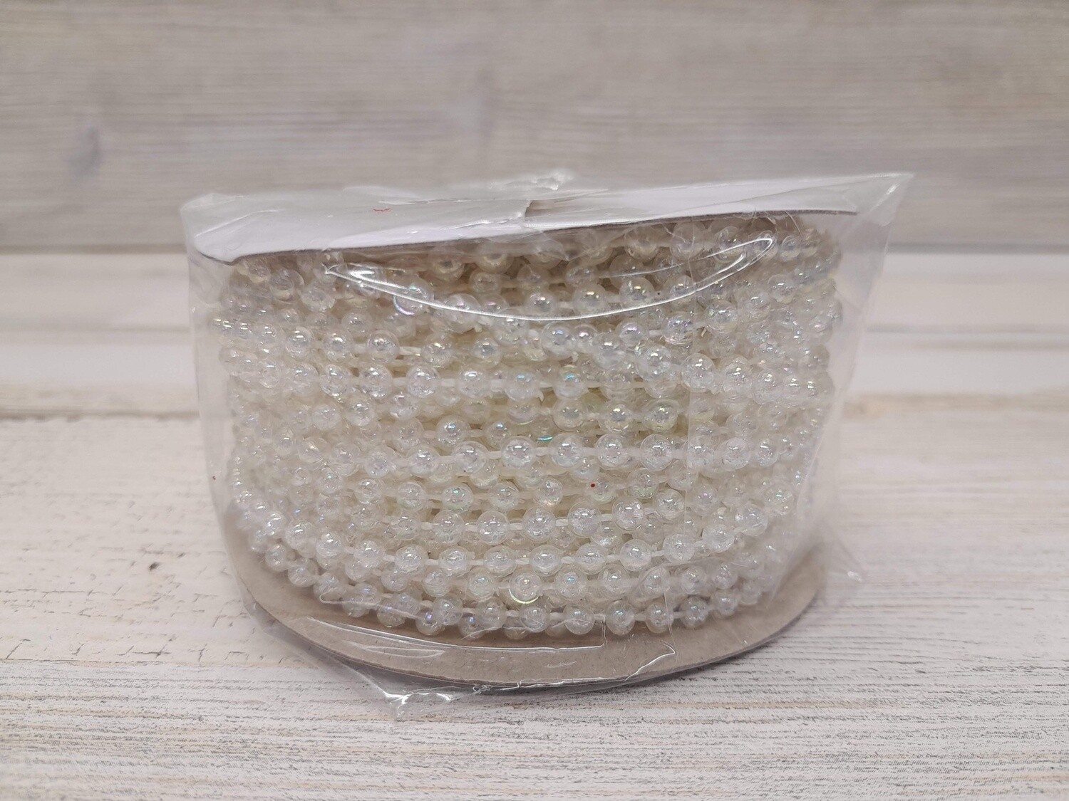 24yd 4mm Plastic MOT Pearl Strand Crystal