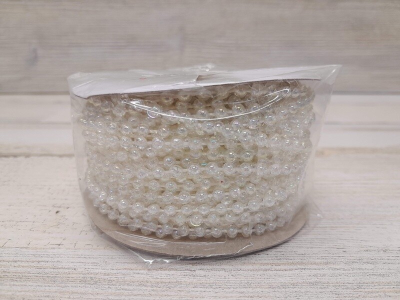 24yd 4mm Plastic MOT Pearl Strand Crystal