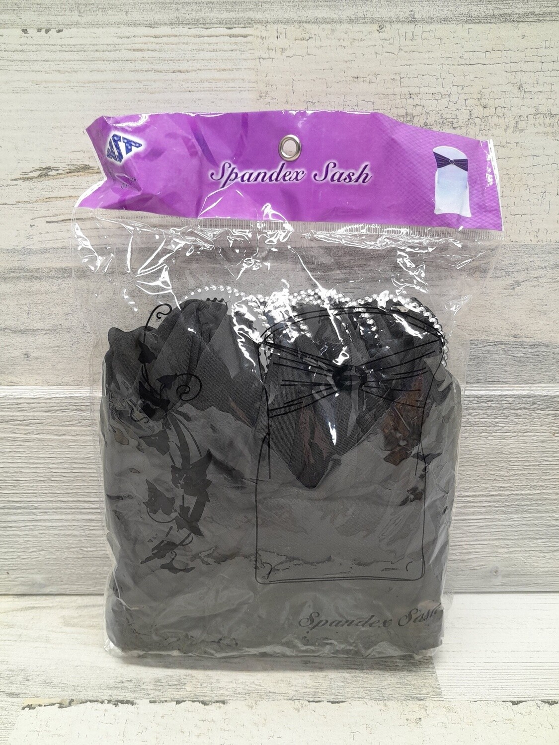 6pc 12&quot; Spandex Sash w/Buckle Black