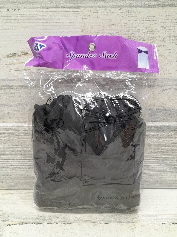 6pc 12&quot; Spandex Sash w/Buckle Black