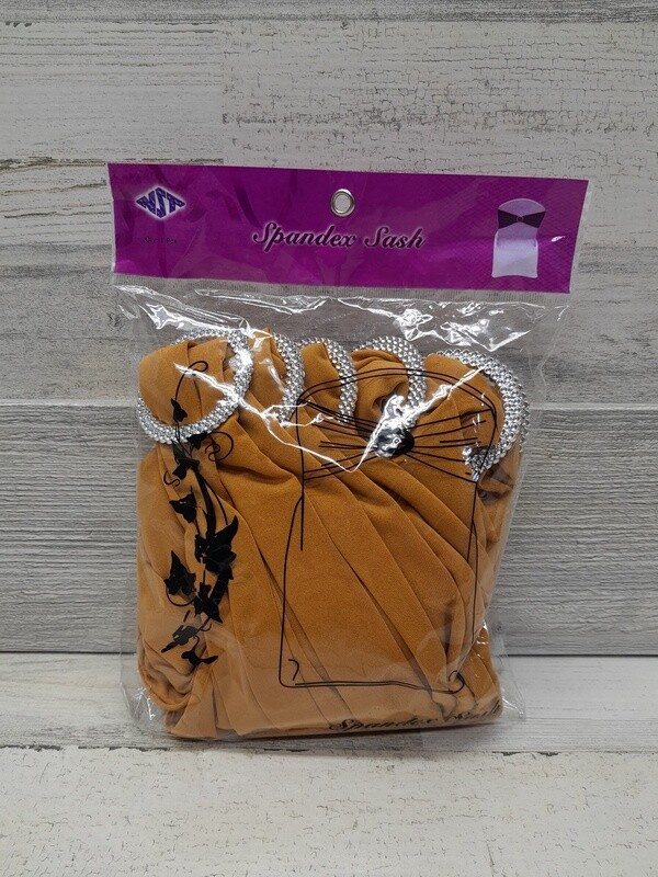 6pc 12&quot; Spandex Sash w/Buckle Gold