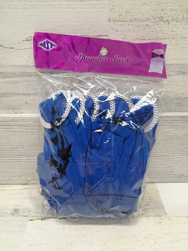 6pc 12&quot; Spandex Sash w/Buckle Royal