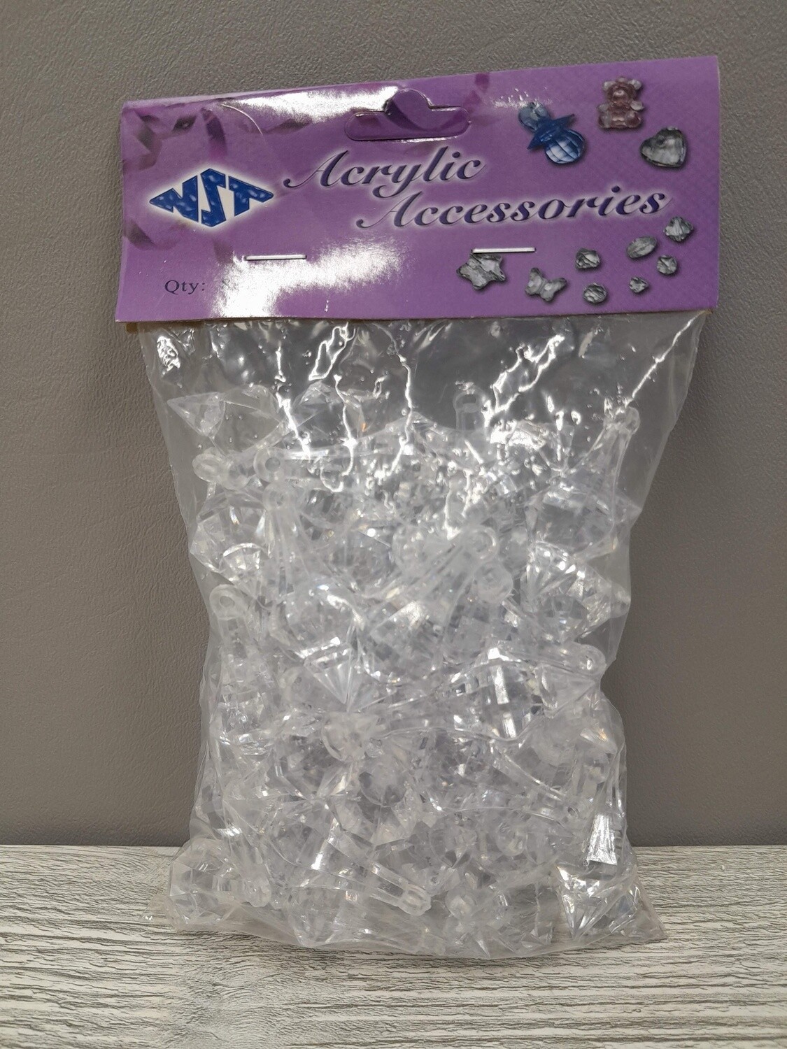 8oz 48x18x18mm Acrylic Crystal Drops Clear