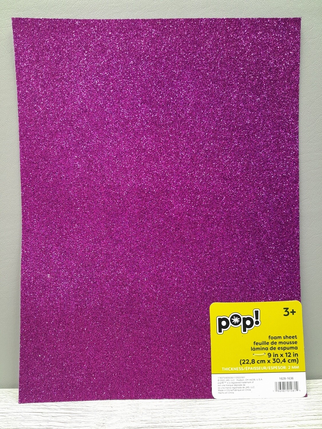 9&quot;x12&quot; 2mm Glitter Foam Sheet Purple