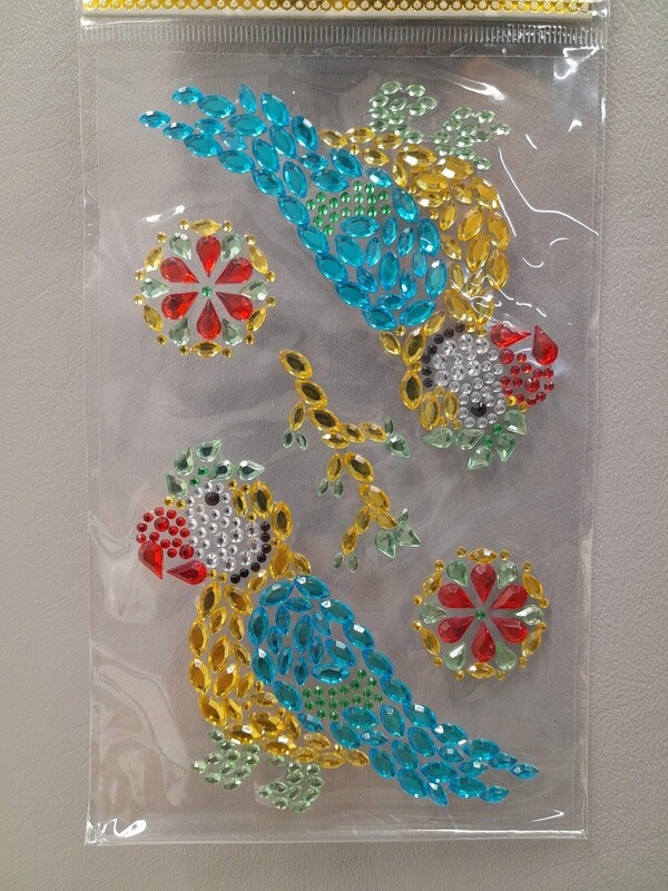 Adhesive Back Rhinestones Parrots