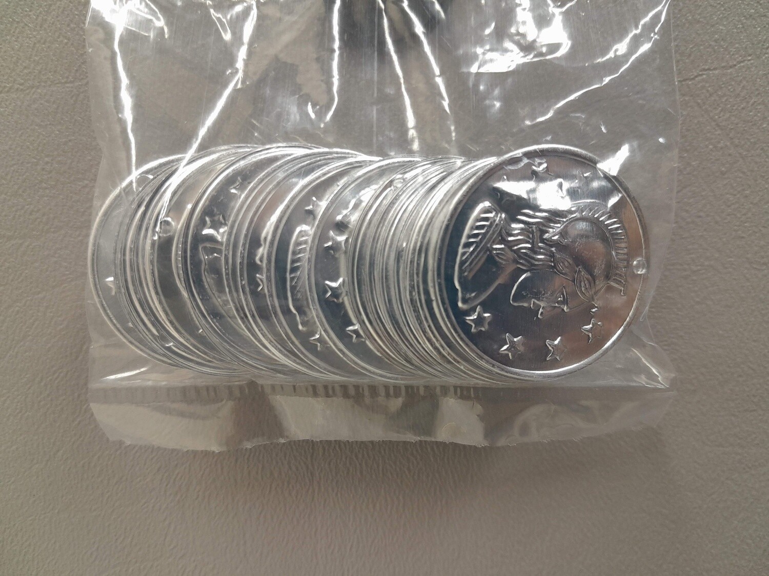 24pc 1-1/8" Aluminum Coin Silver