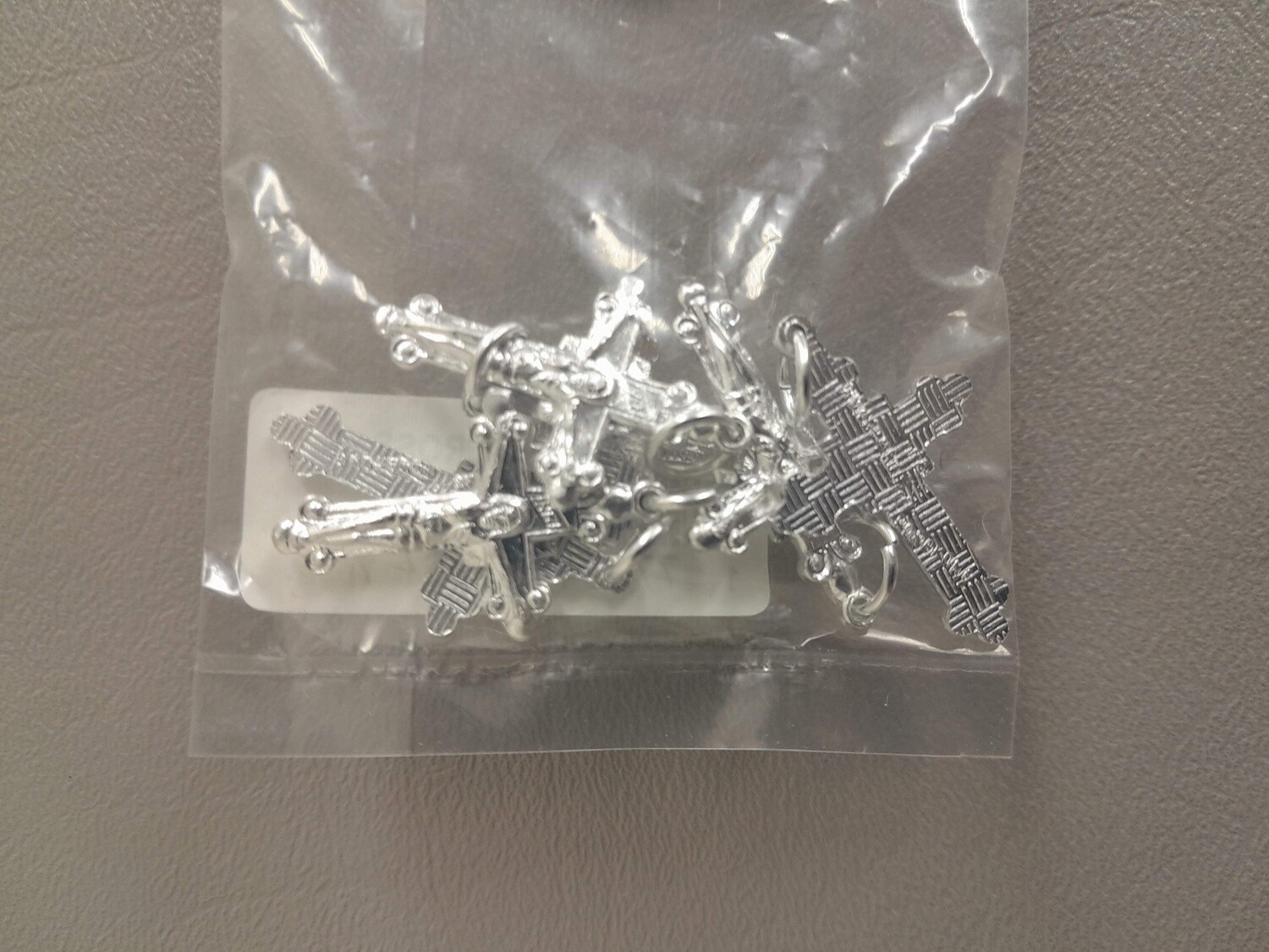 6pc 1&quot; Aluminum Cross Charms Silver