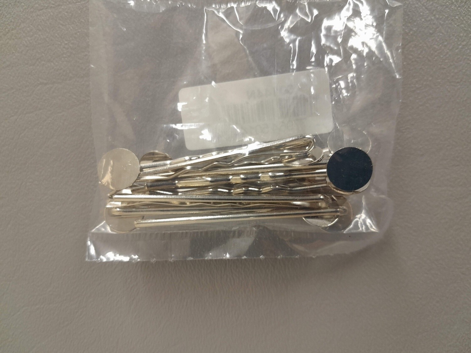 12pc 50mm Bobby Pin w/Pad Silver