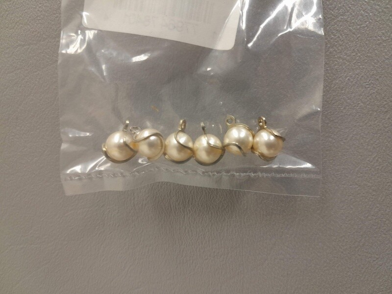 6pc Pearl in Cage Charms