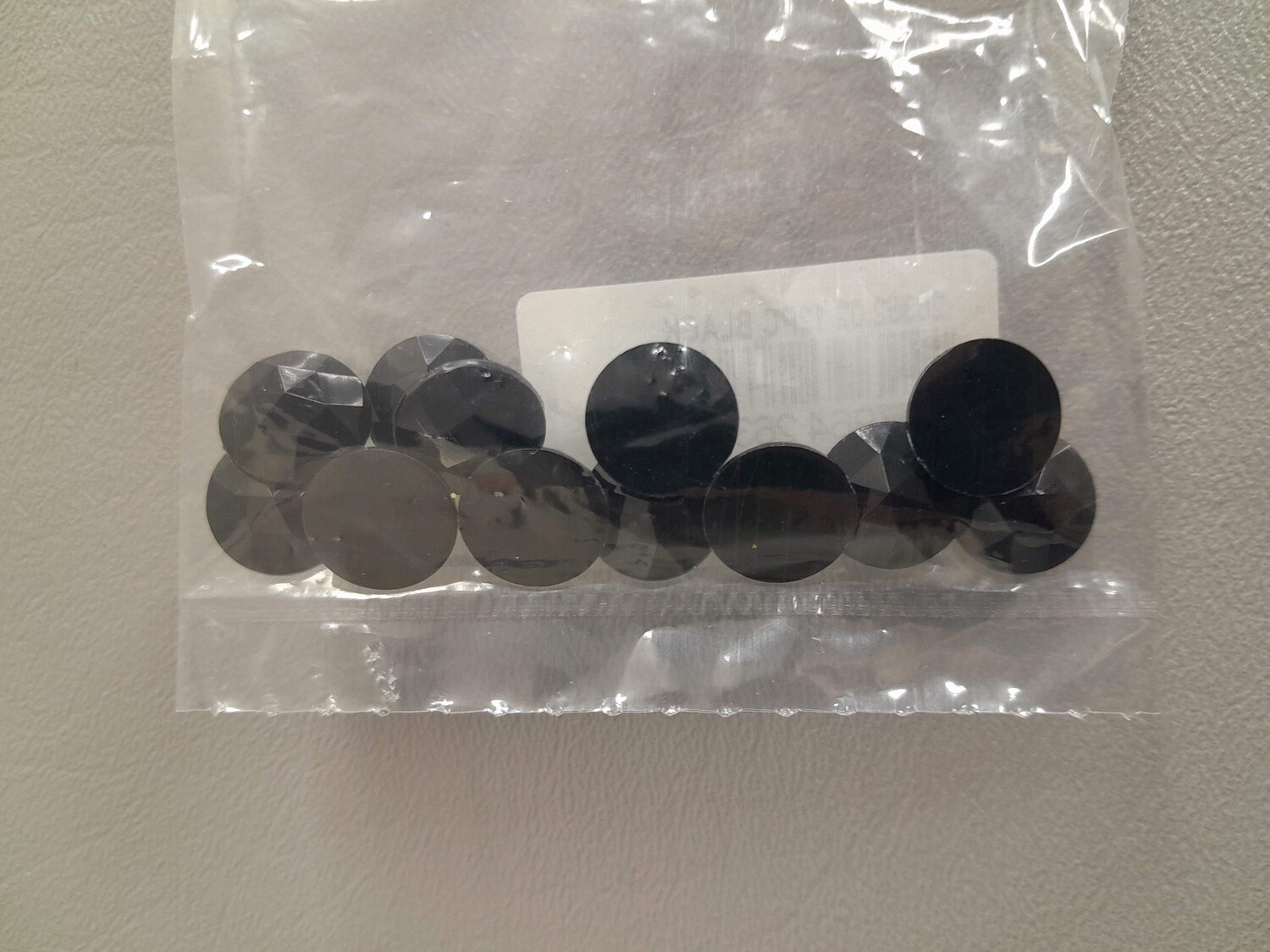 12pc 12mm Rhinestones Black