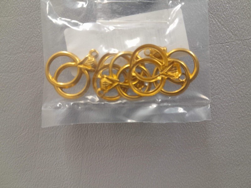 6pc Wedding Ring Charm Brass