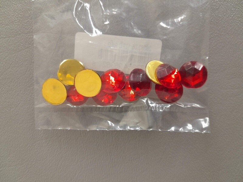 12pc 12mm Rhinestones Red