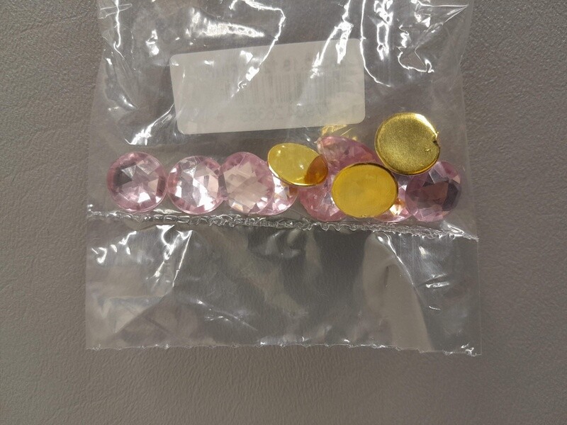 12pc 12mm Rhinestones Pink