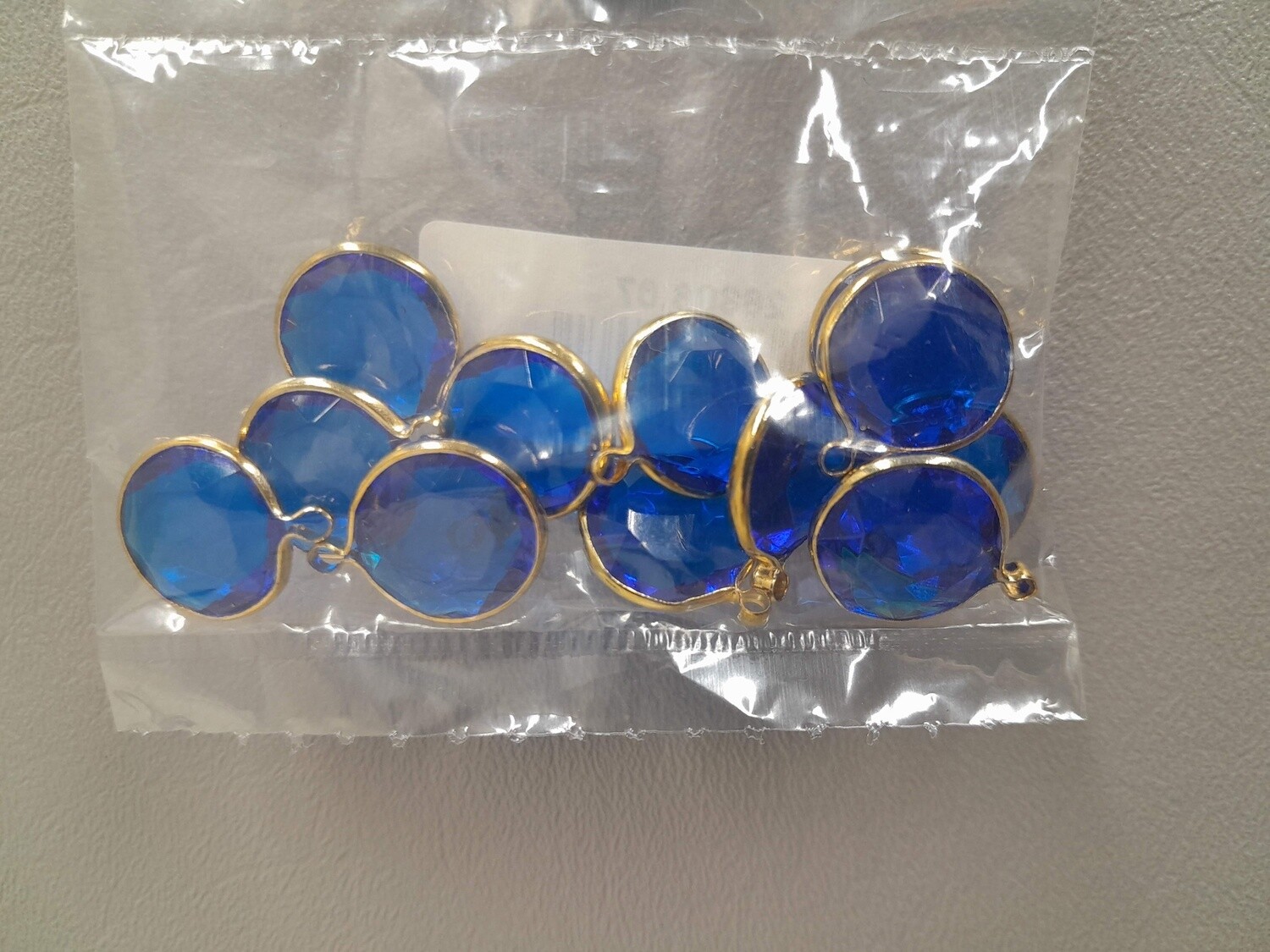 12pc 18mm Rhinestone Charms Blue