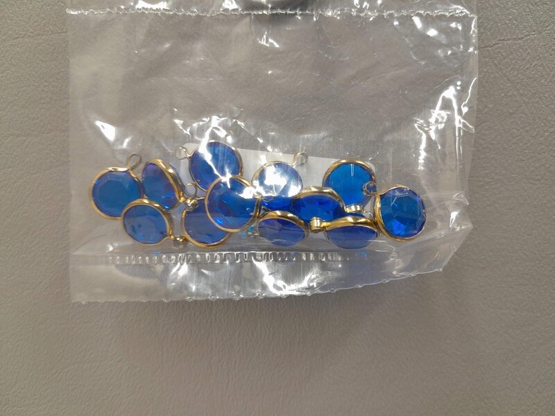 12pc 10mm Rhinestone Charms Blue