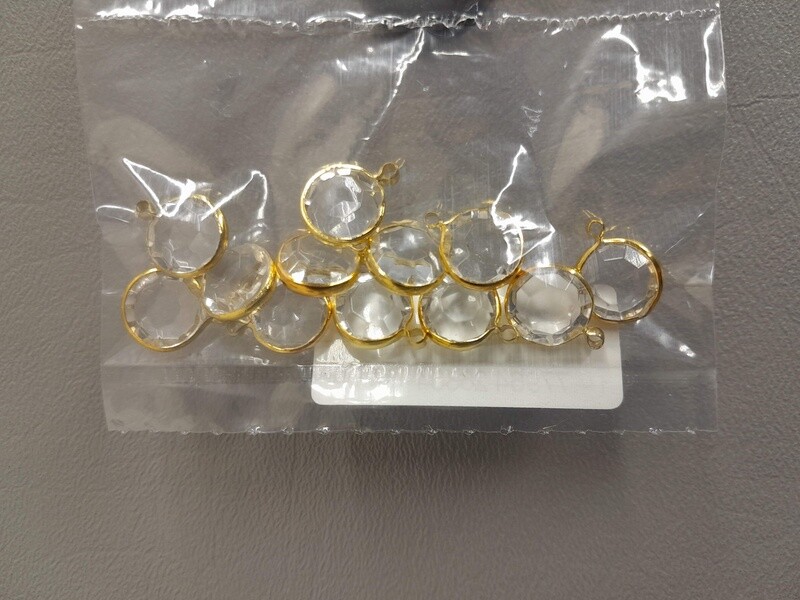 12pc 10mm Rhinestone Charms Crystal