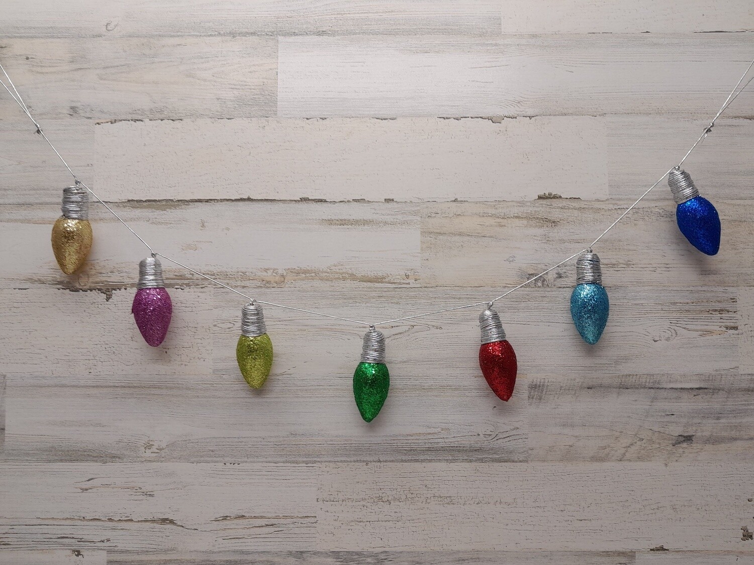 53&quot; Glitter Light Bulb Garland Multi