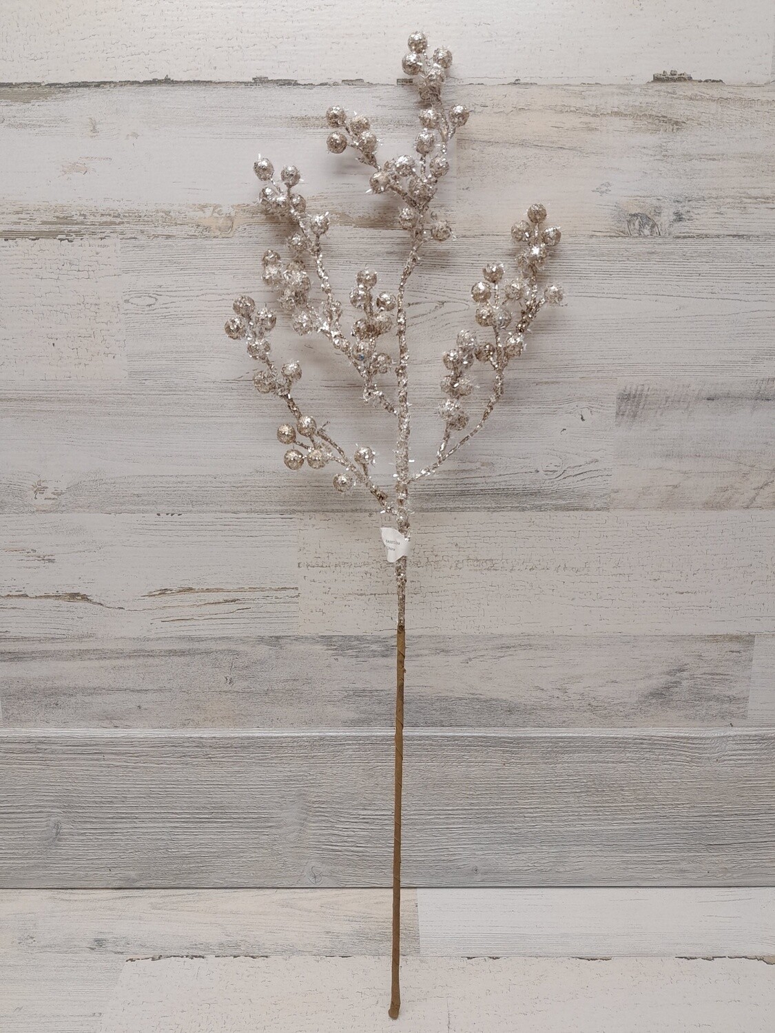 29&quot; Glitter/Tinsel Berry Spray Champagne