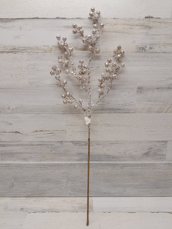 29" Glitter/Tinsel Berry Spray Champagne 29" Glitter/Tinsel Berry Spray Champagne
