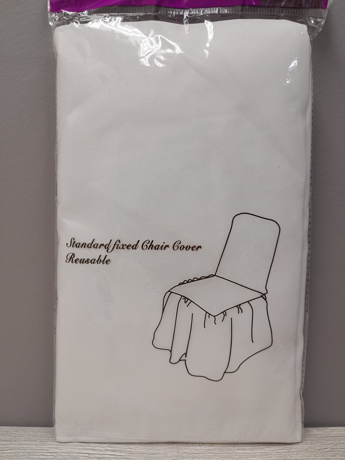 Standard Reusable Polyester Banquet Chair Cover White