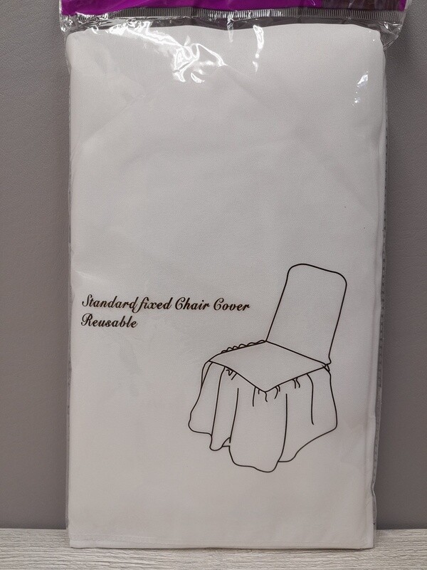 Standard Reusable Polyester Banquet Chair Cover White