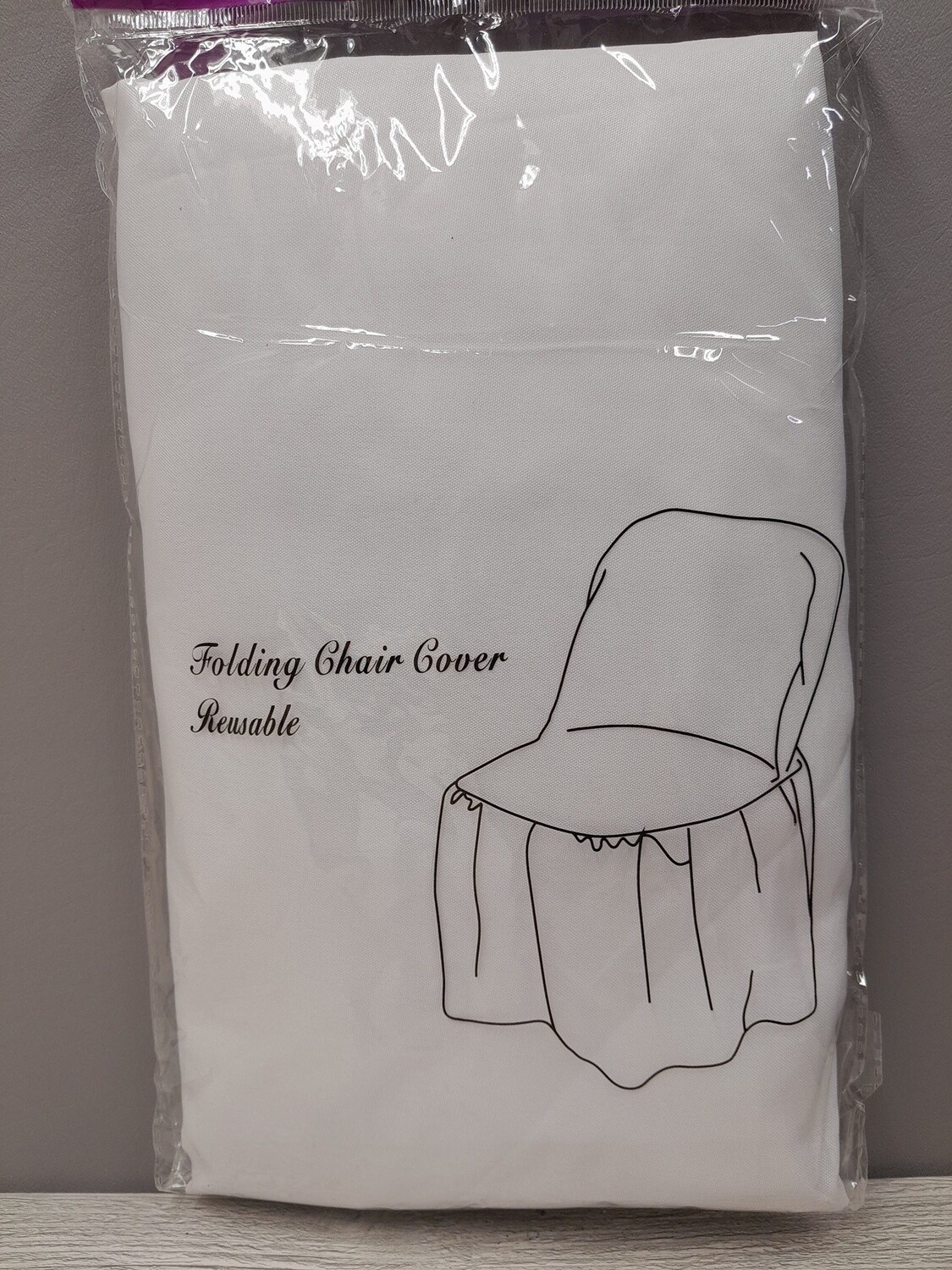 Reusable Polyester Folding Chair Cover White