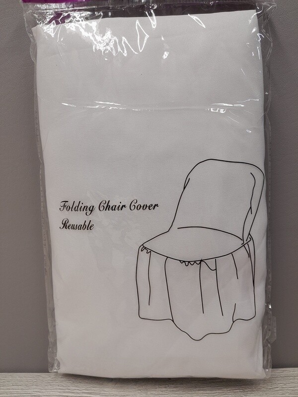 Reusable Polyester Folding Chair Cover White