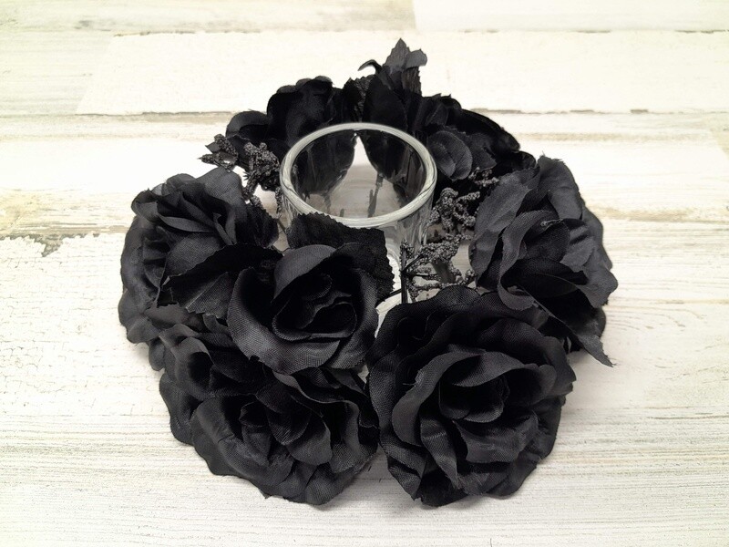 Rose Candle Ring Black