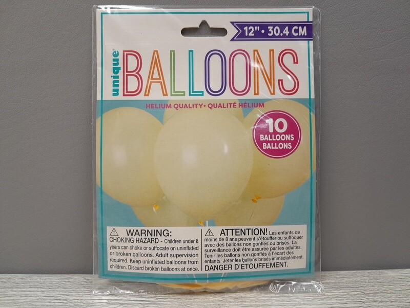 10pc 12&quot; Balloons Ivory