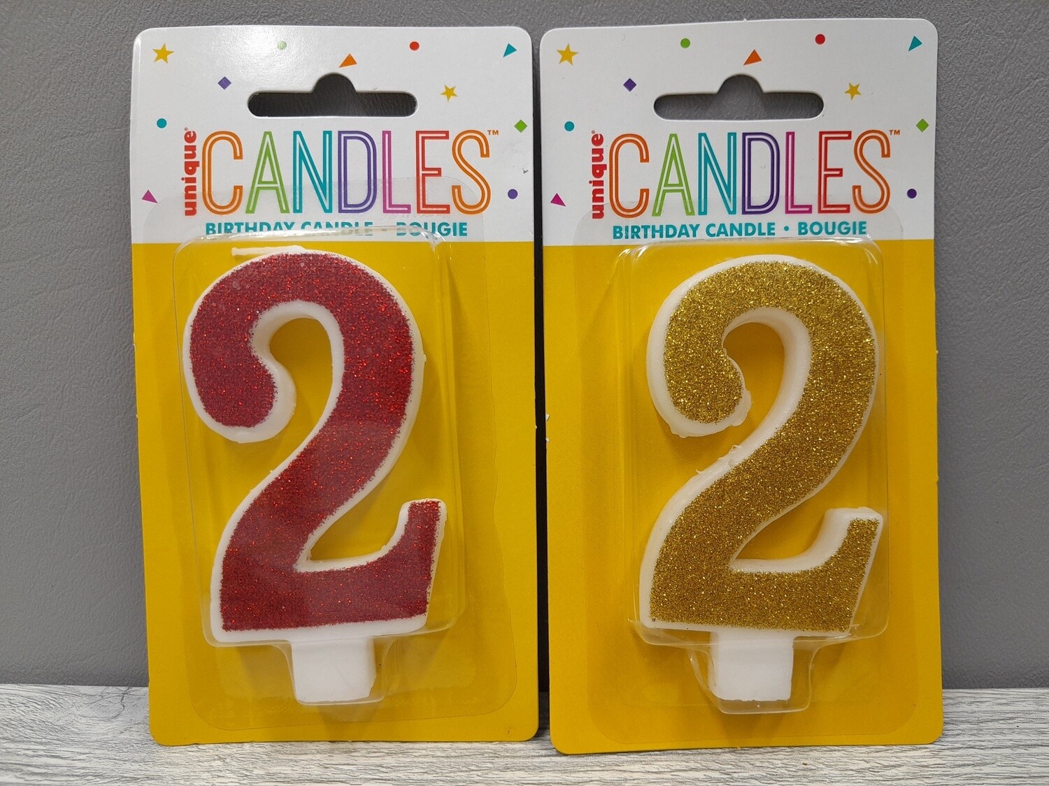 3.5&quot; #2 Glitter Candle Assorted