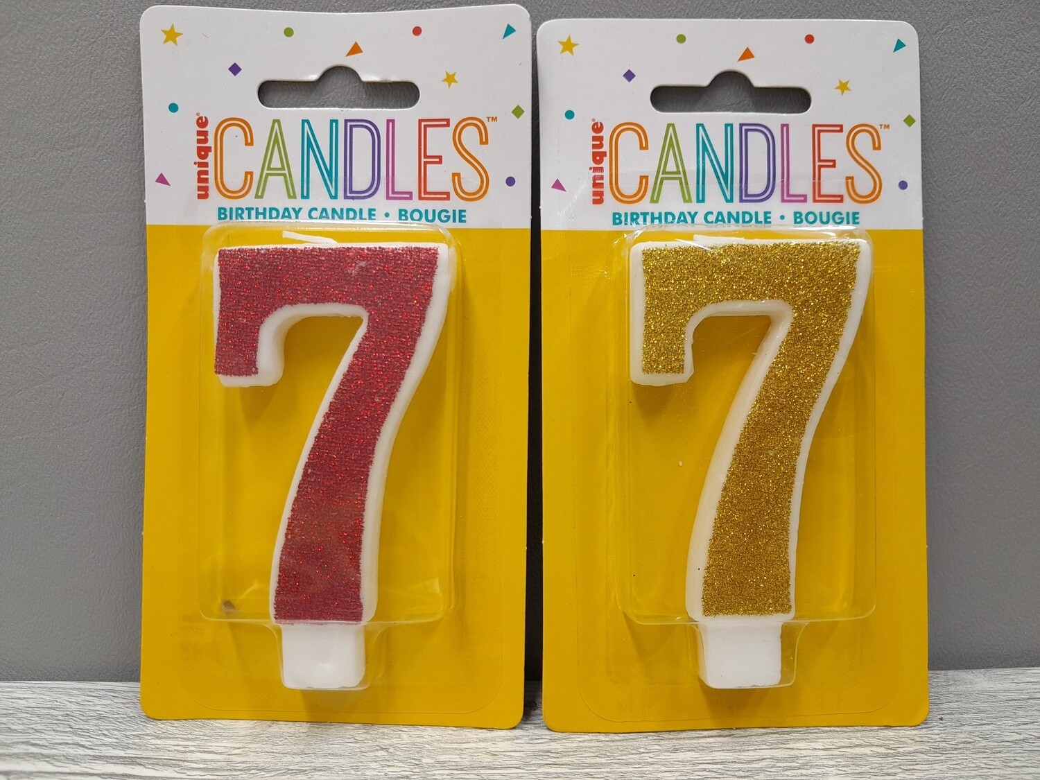3.5&quot; #7 Glitter Candle Assorted
