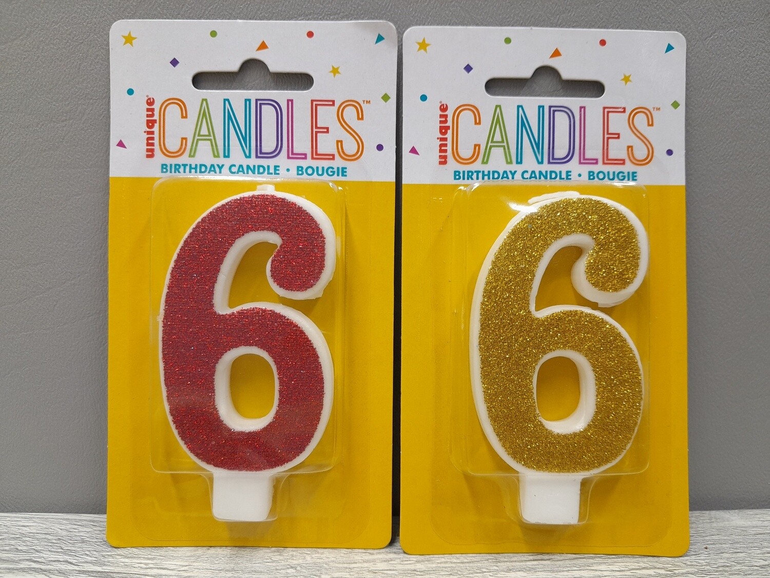 3.5&quot; #6 Glitter Candle Assorted